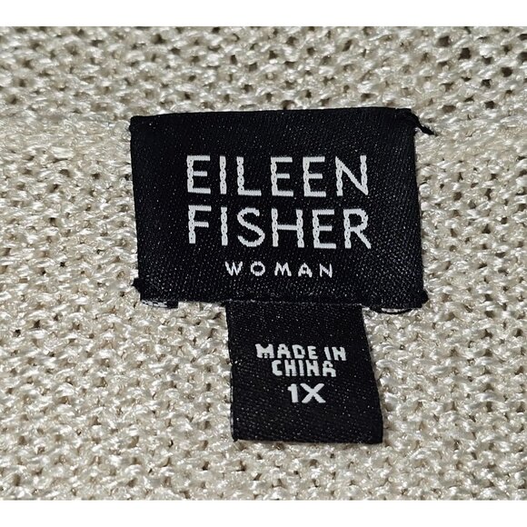 Eileen Fisher Women's Cream Silk Blend Open Front Cardigan Sweater Size 1X 2876 - Picture 5 of 8